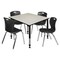 Regency Tables > Height Adjustable > Square Table & Chair Sets, 48 W, 48 L, 23-34 H, Maple TB4848PLAPBK40BK - alternate 1